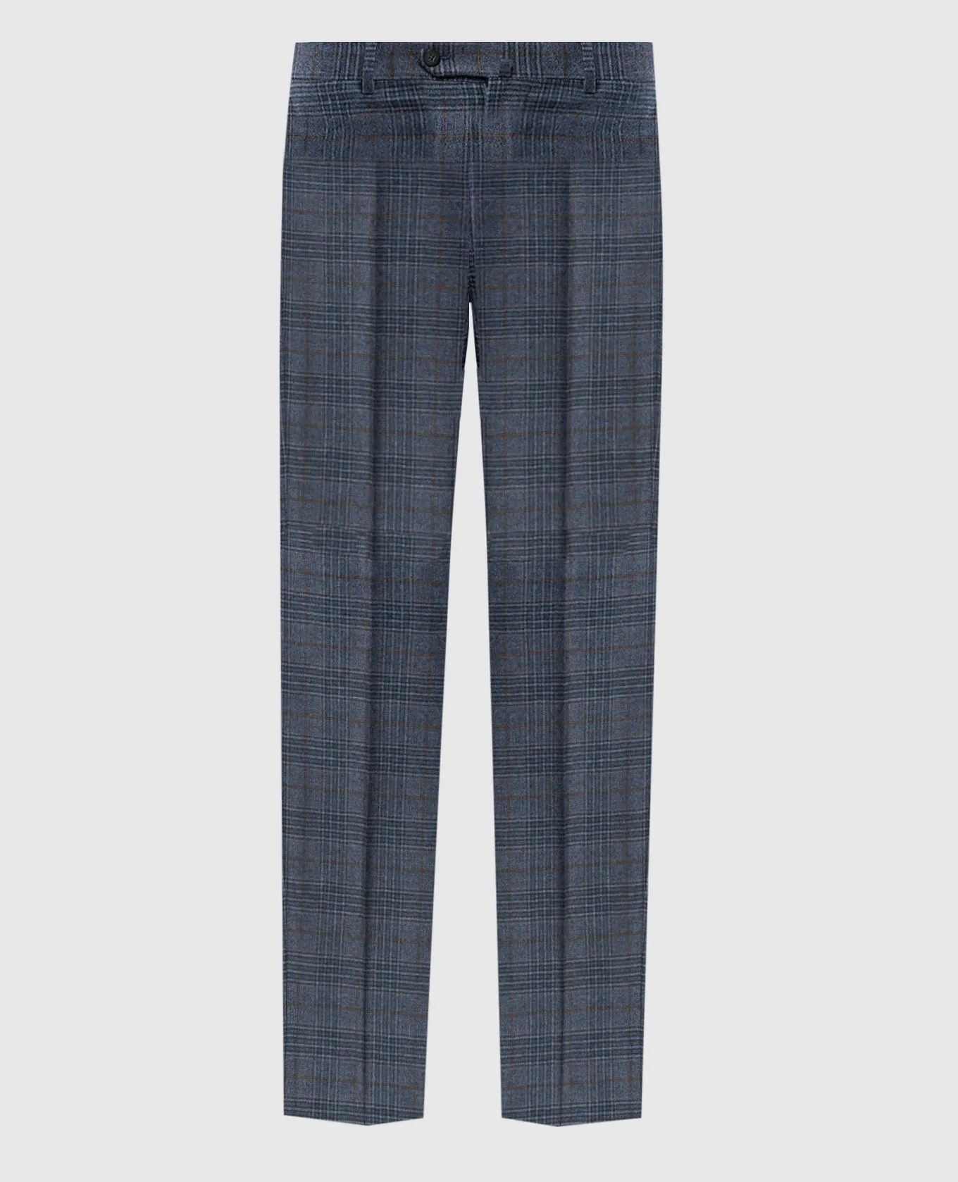 ISAIA Blue check wool and cashmere pants