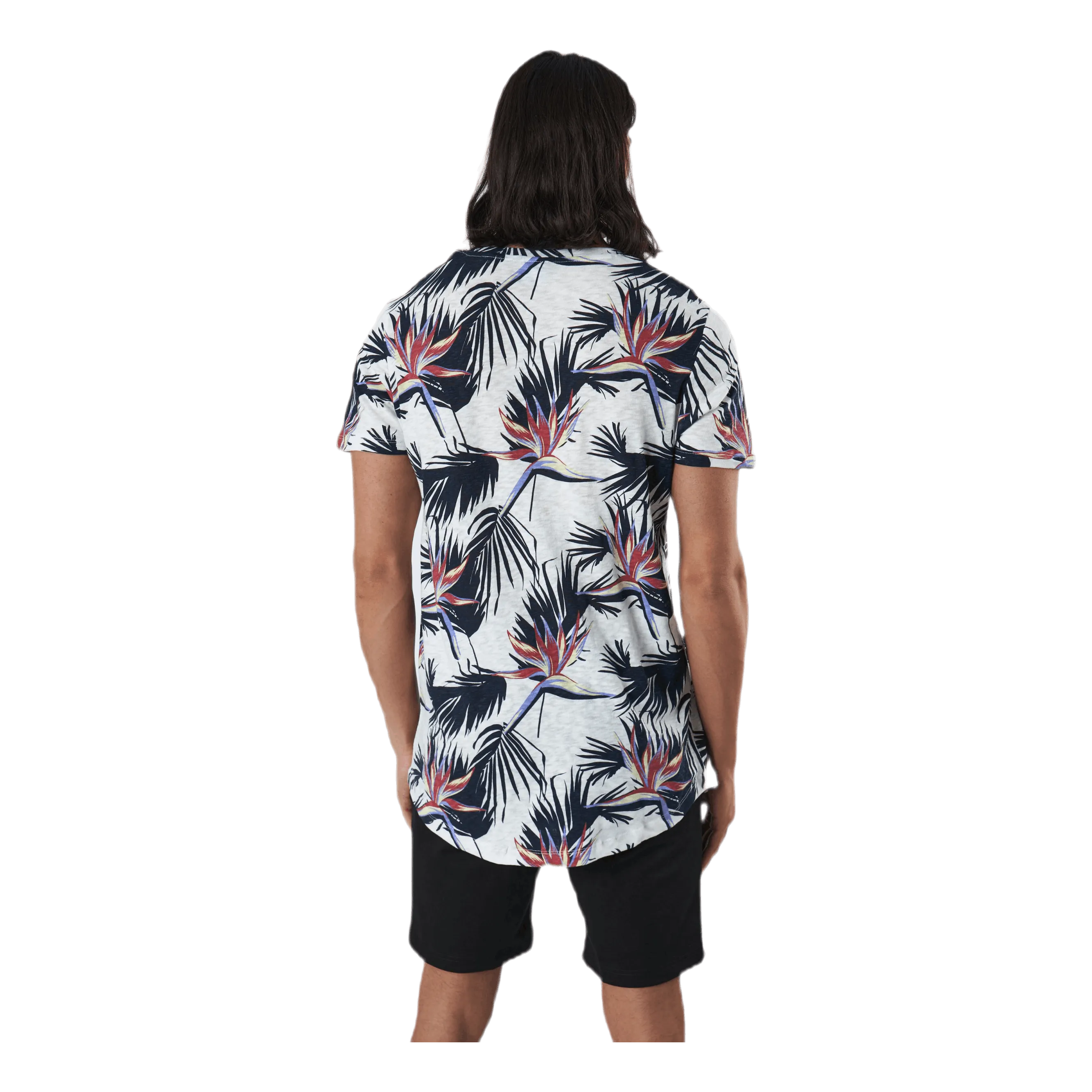 Jack & Jones Florall Tee Ss Crew Neck White