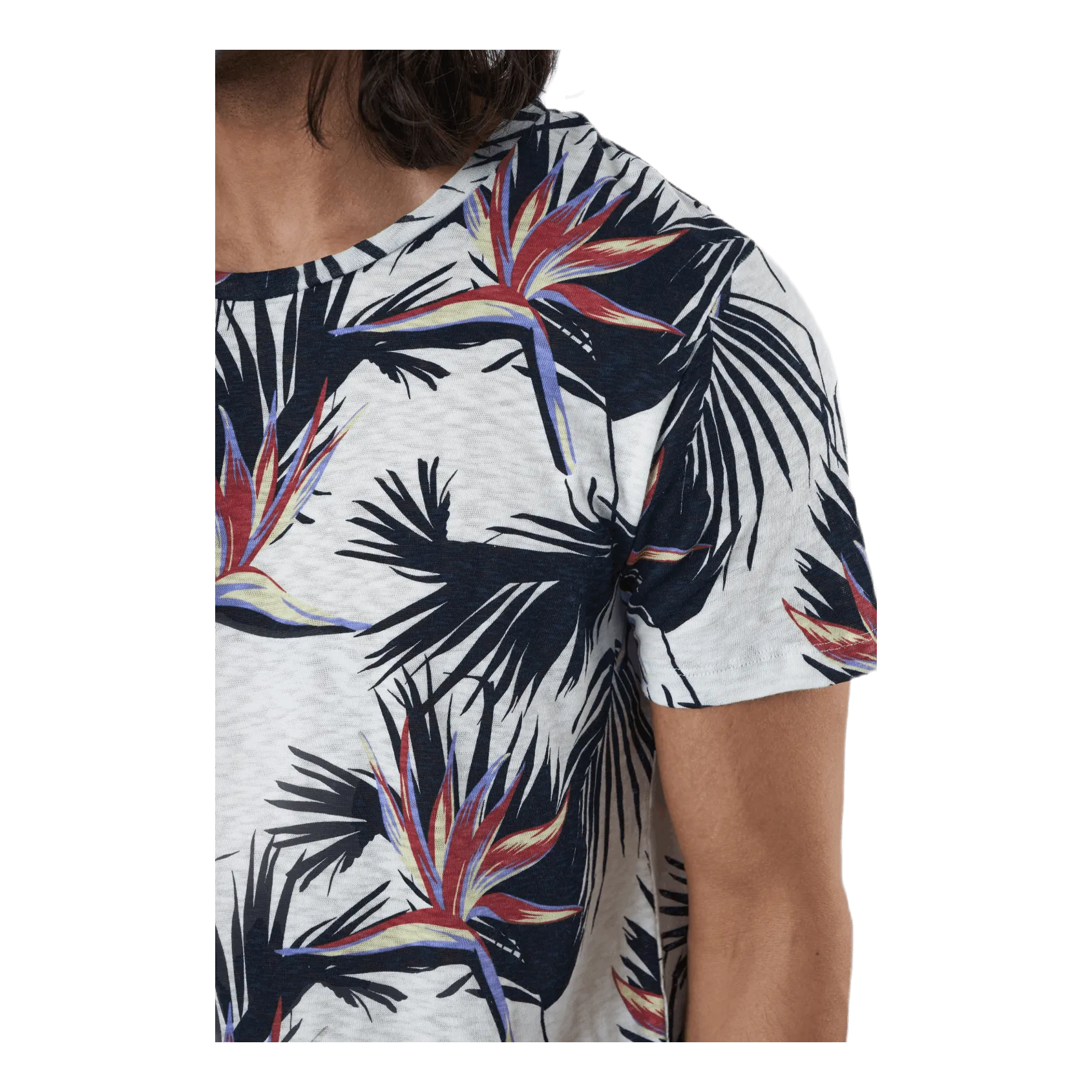 Jack & Jones Florall Tee Ss Crew Neck White