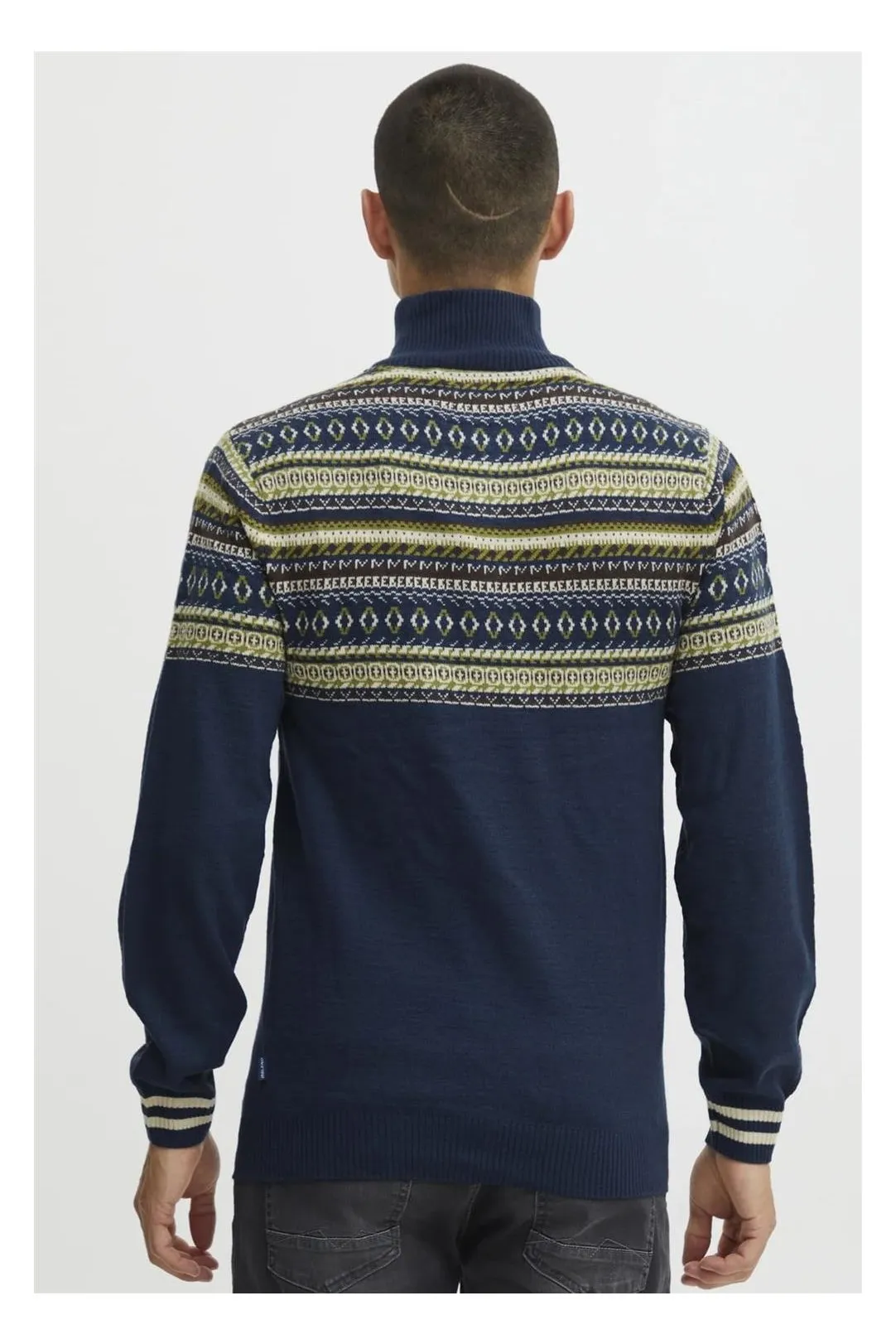 Jersey jacquard hombre azul