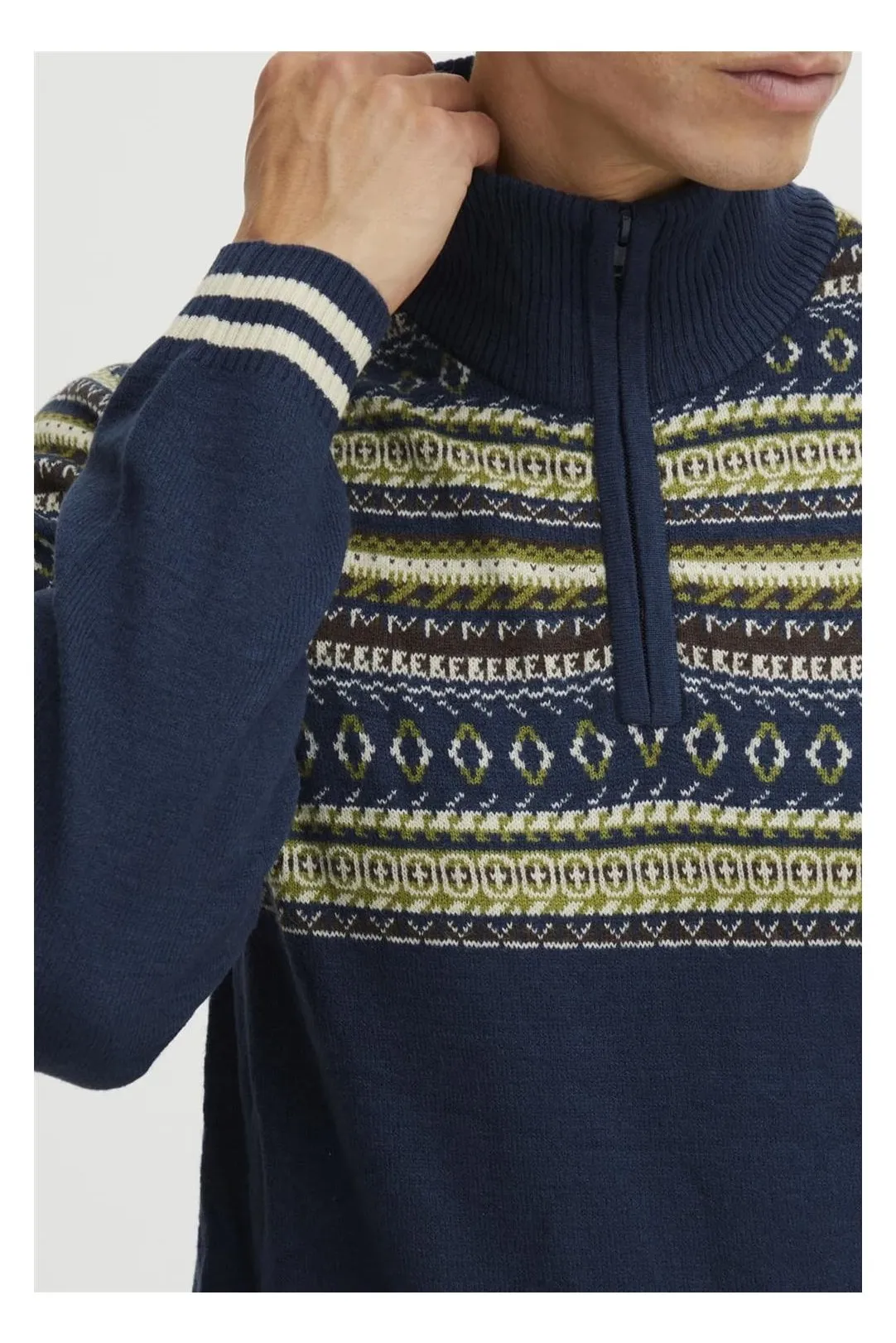 Jersey jacquard hombre azul