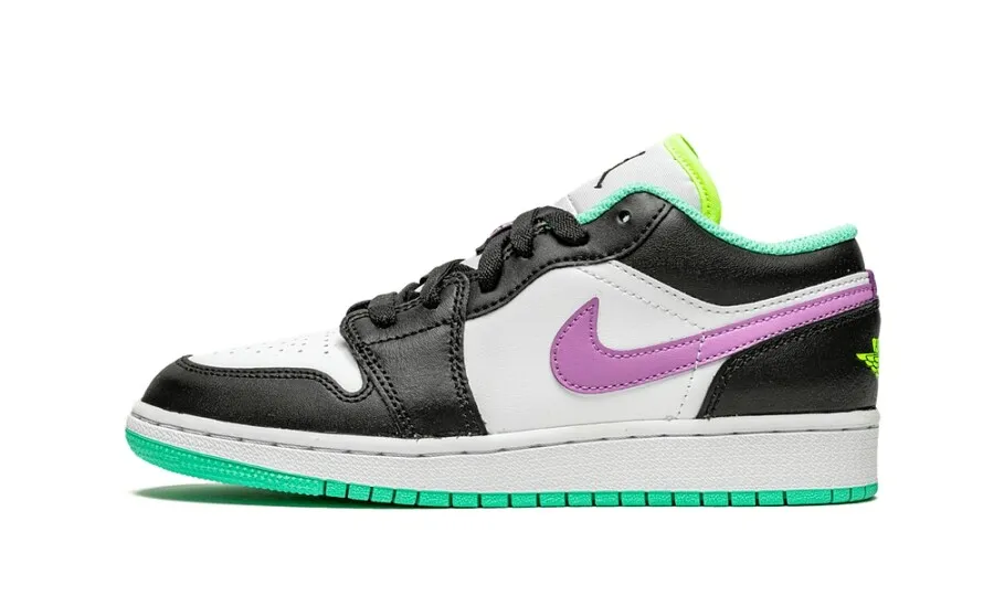 Jordan 1 Low Green Glow Violet Shock (GS)