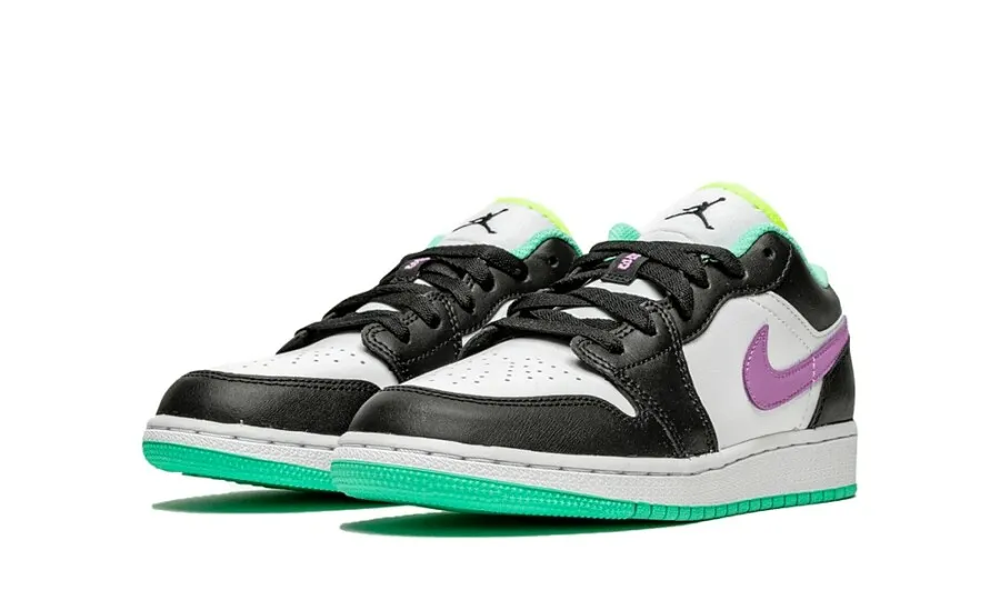 Jordan 1 Low Green Glow Violet Shock (GS)