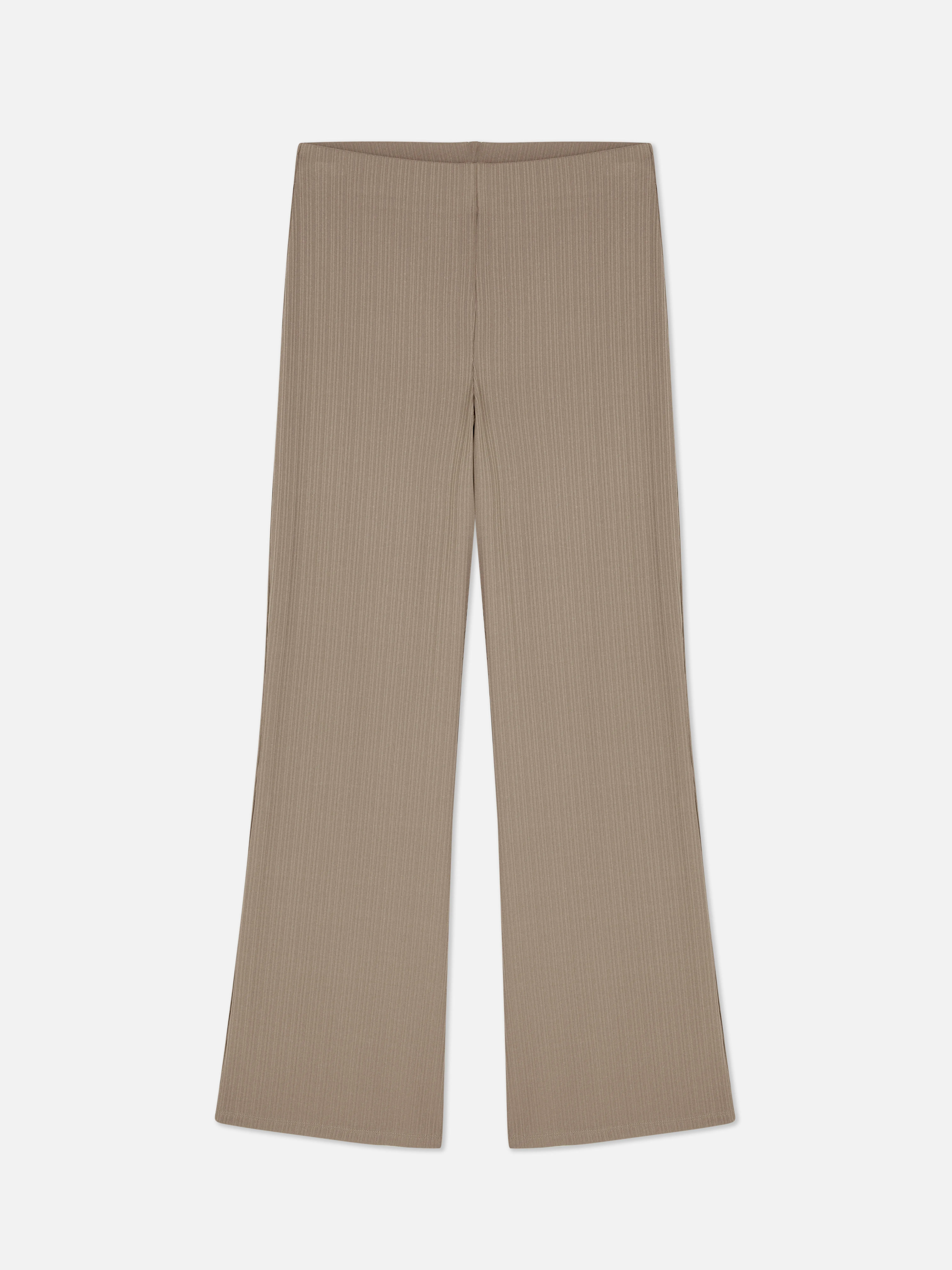 Leggings acanalados de pernera recta a juego