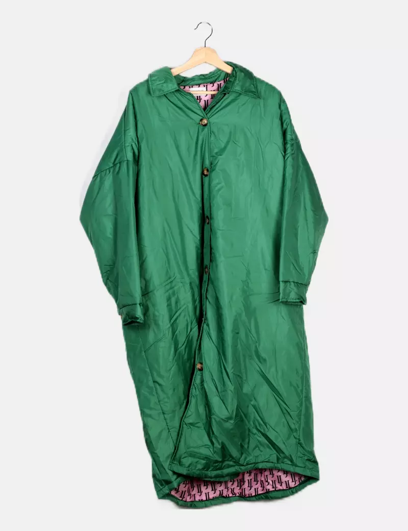 Les Jumelles Abrigo verde acolchado
