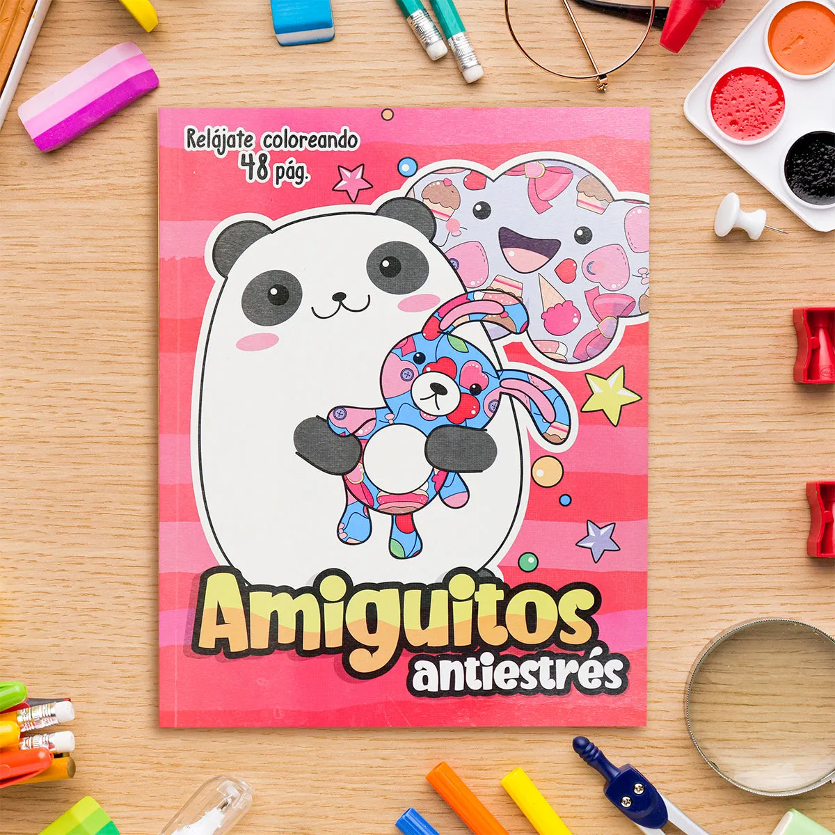Libro para Colorear, Amiguitos Antiestrés, 48 páginas
