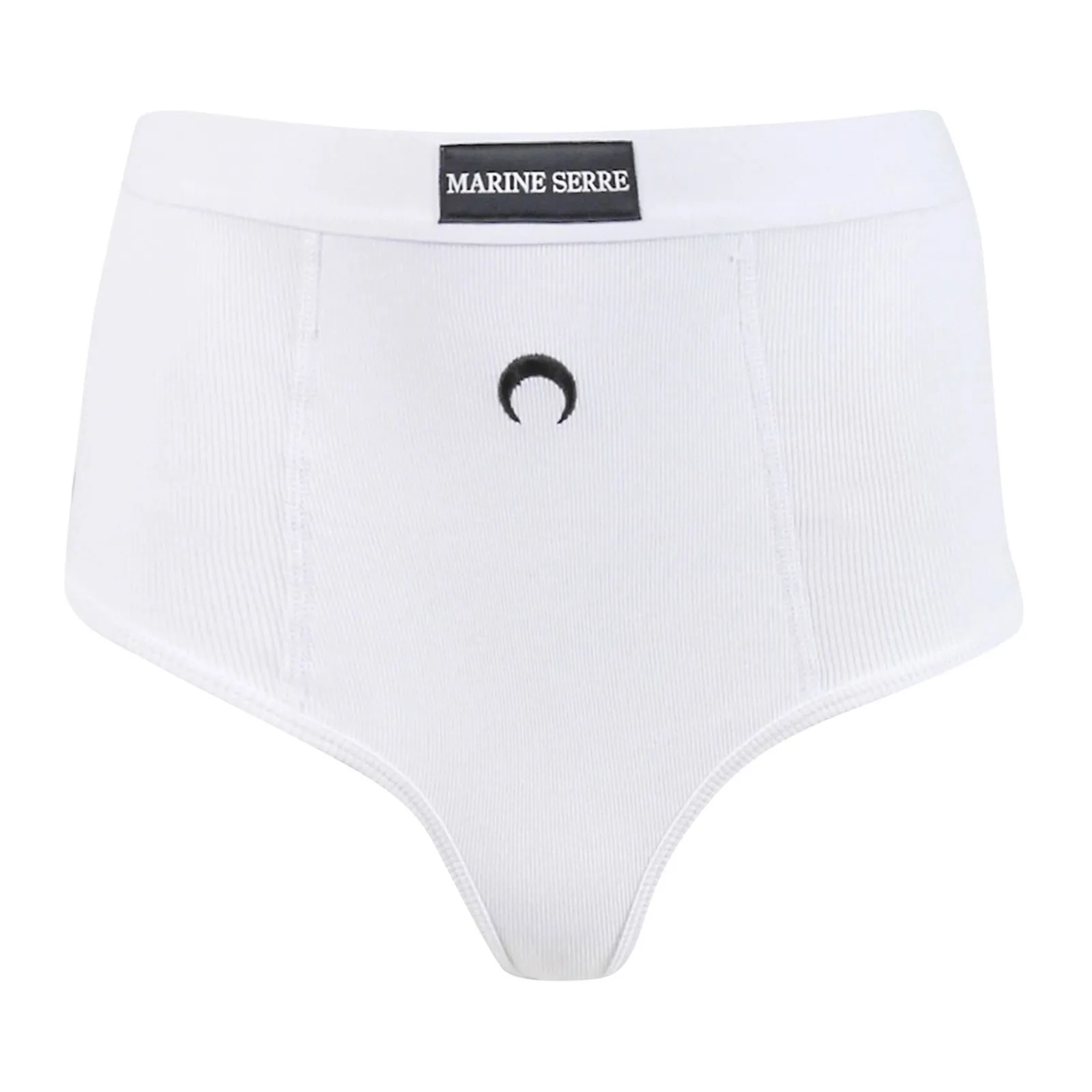Marine Serre Ribbed Cotton Branded Panties