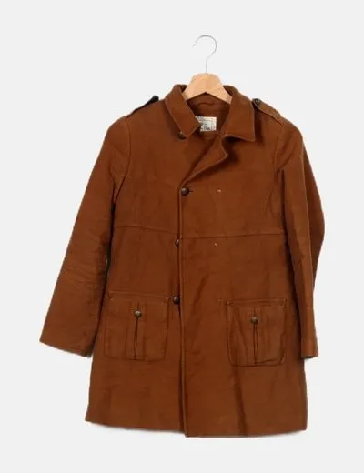 Massimo Dutti Abrigo marrón antelina