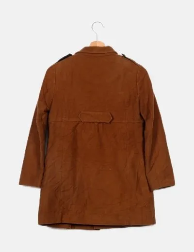 Massimo Dutti Abrigo marrón antelina