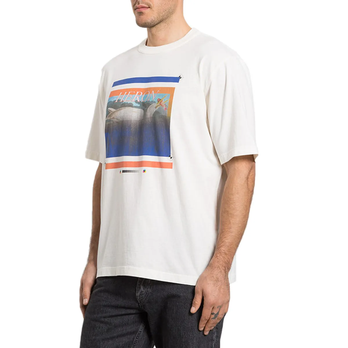 Misprinted Heron Ss Tee