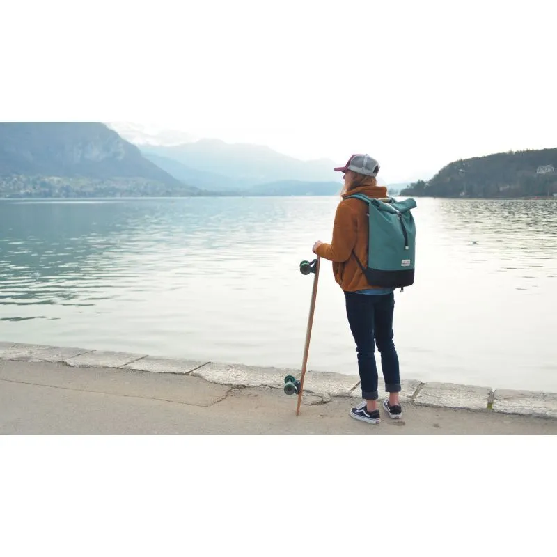 Mochila Meromero Mini Squamish (pino plateado/cuero crema)