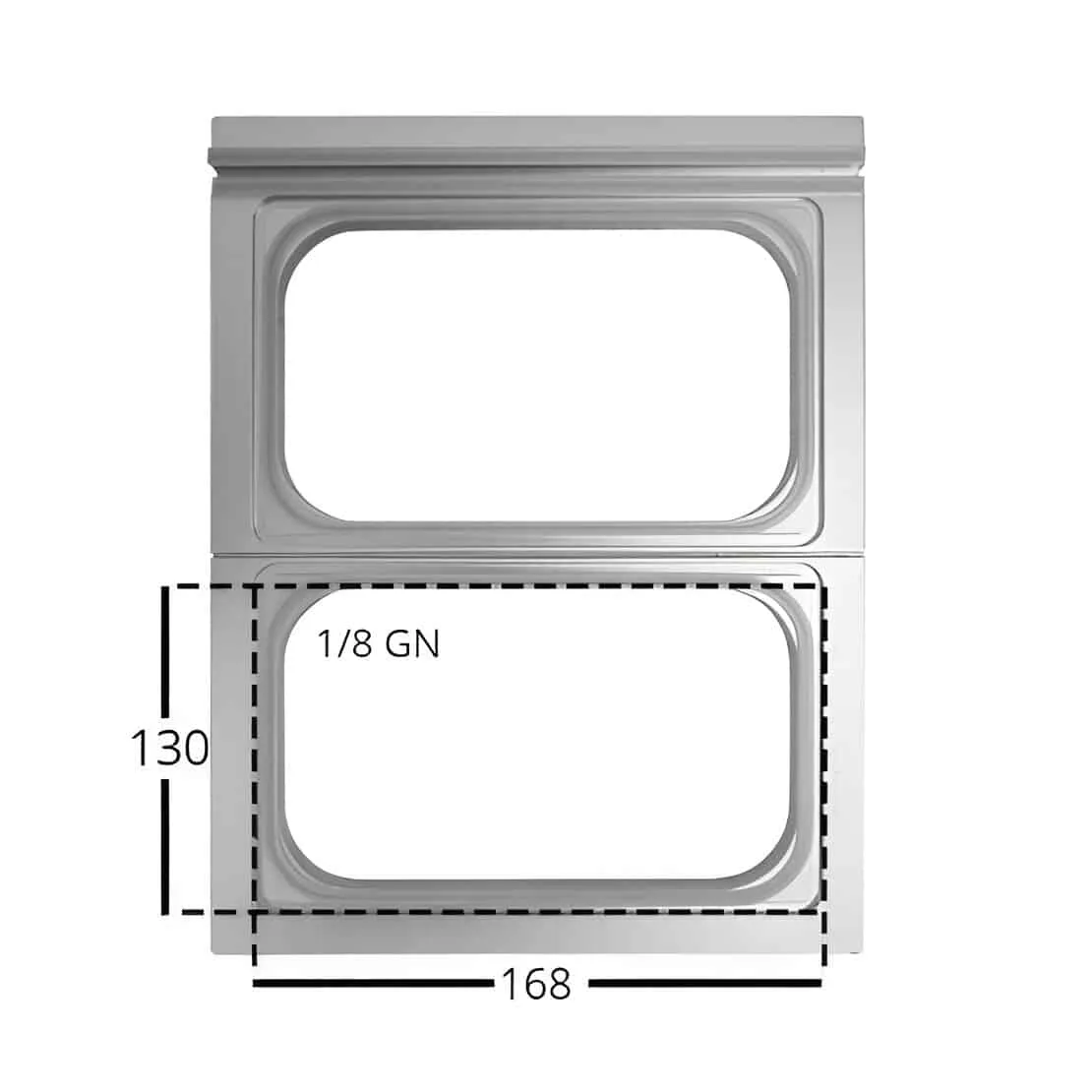 Molde para Termoselladora S.Automática 168x130mm (1/8GN) – 2 barquetas