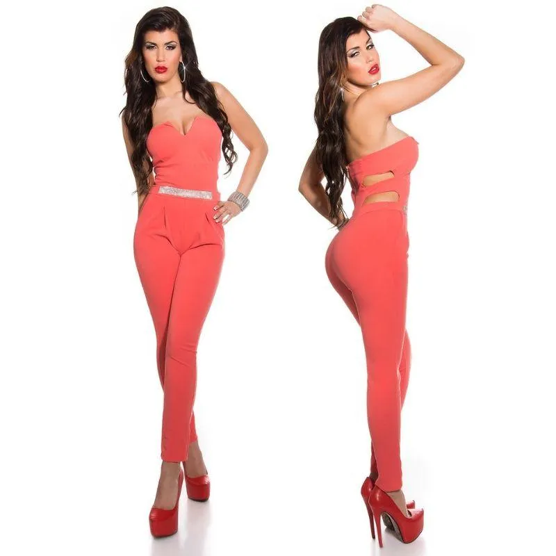 Mono coral ajustado de fiesta bandeau