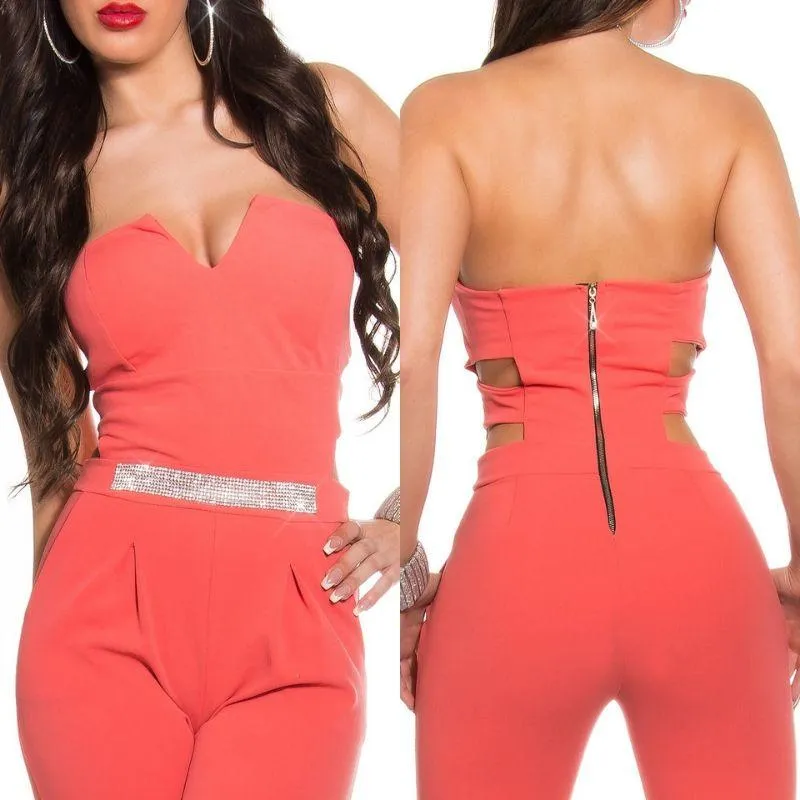 Mono coral ajustado de fiesta bandeau