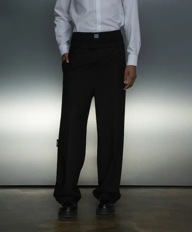 MSGM Black pants with logo