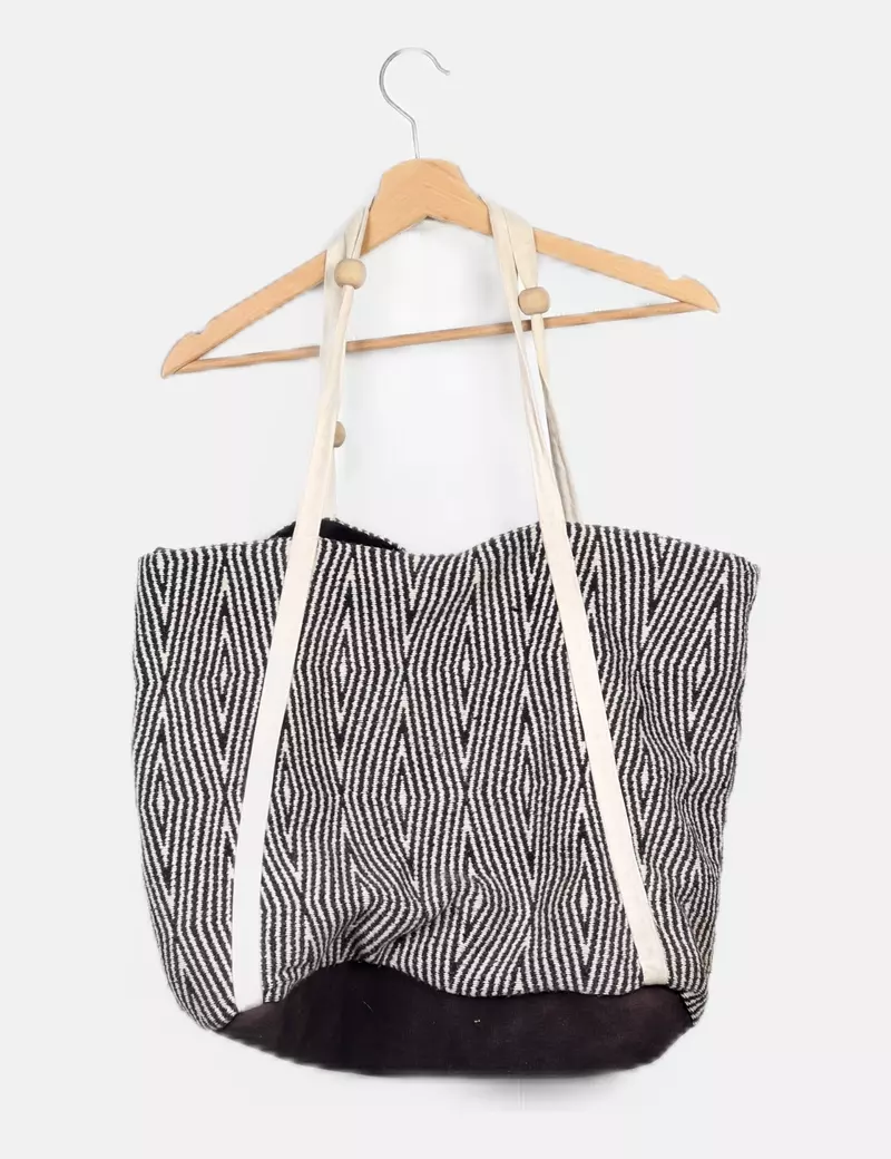 NoName Bolso bicolor rayas