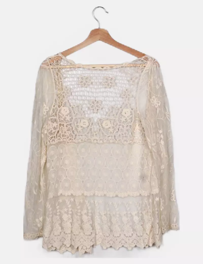 NoName Chaqueta beige encaje