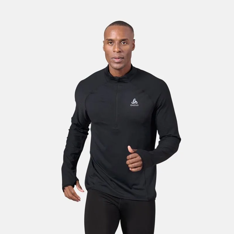 Odlo Capa media 1/2 cremallera ZEROWEIGHT (negro) Forro polar para hombre