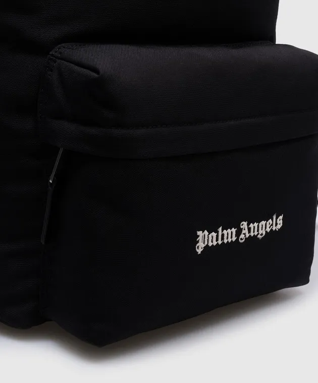 Palm Angels Black backpack with logo embroidery