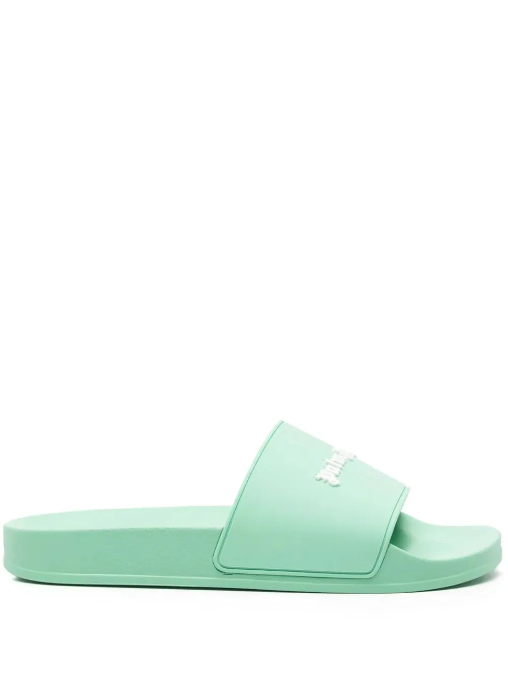 Palm Angels Essential Logo Pool Slider Light Green White