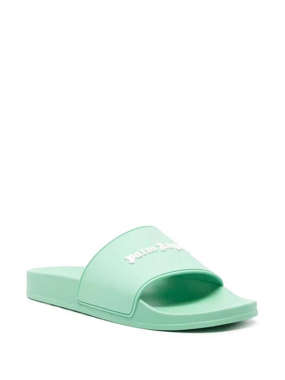 Palm Angels Essential Logo Pool Slider Light Green White