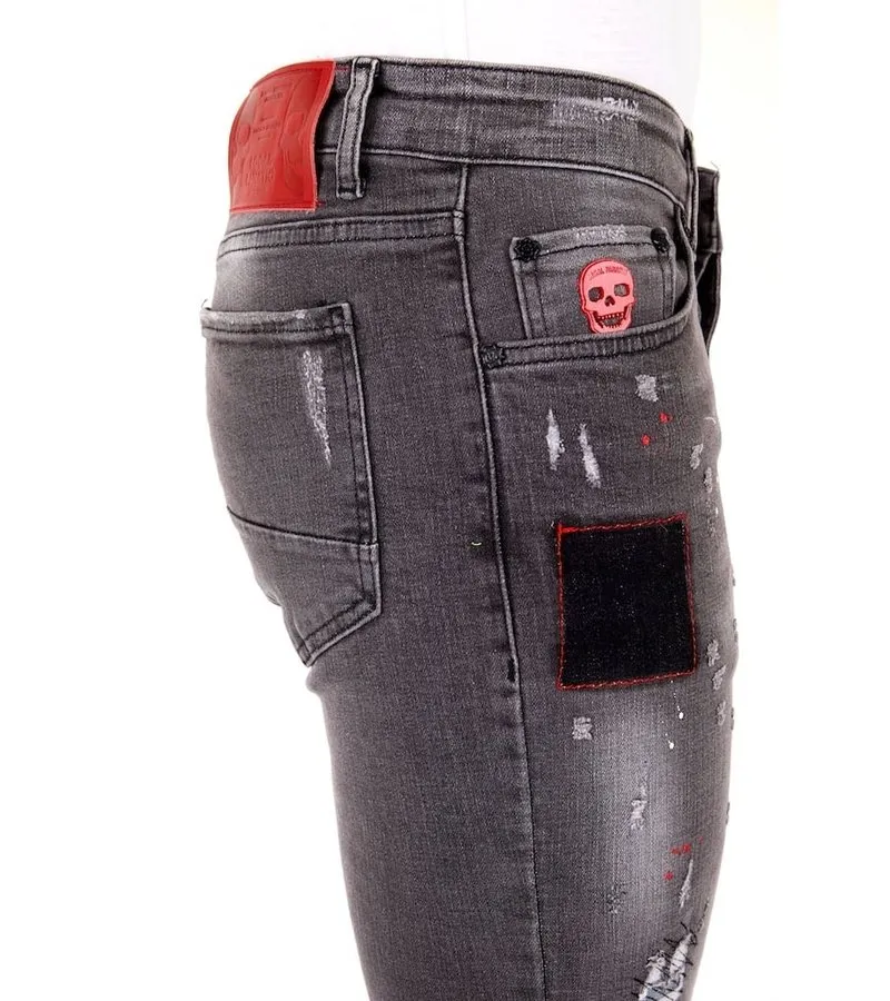 PANTALONES CON MANCHAS DE PINTURA  1032  GRIS