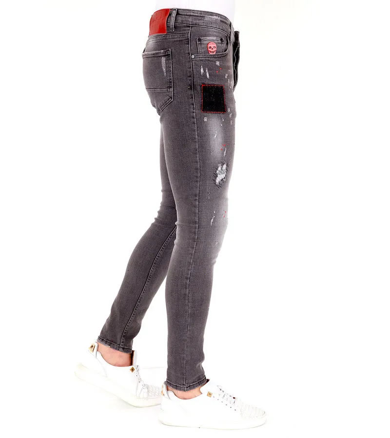 PANTALONES CON MANCHAS DE PINTURA  1032  GRIS
