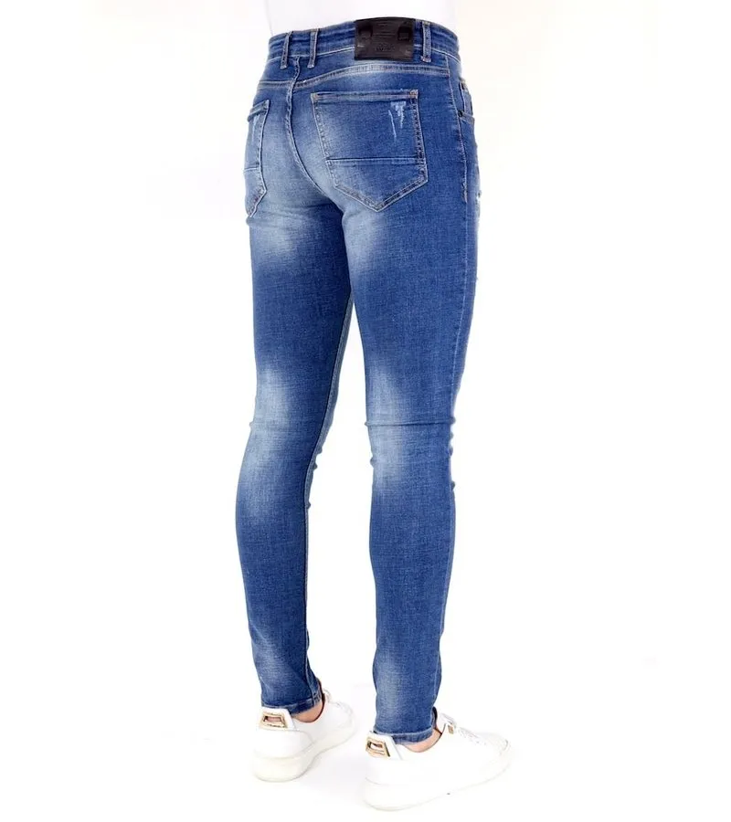 PANTALONES CON MANCHAS DE PINTURA   1035  AZUL CLARO