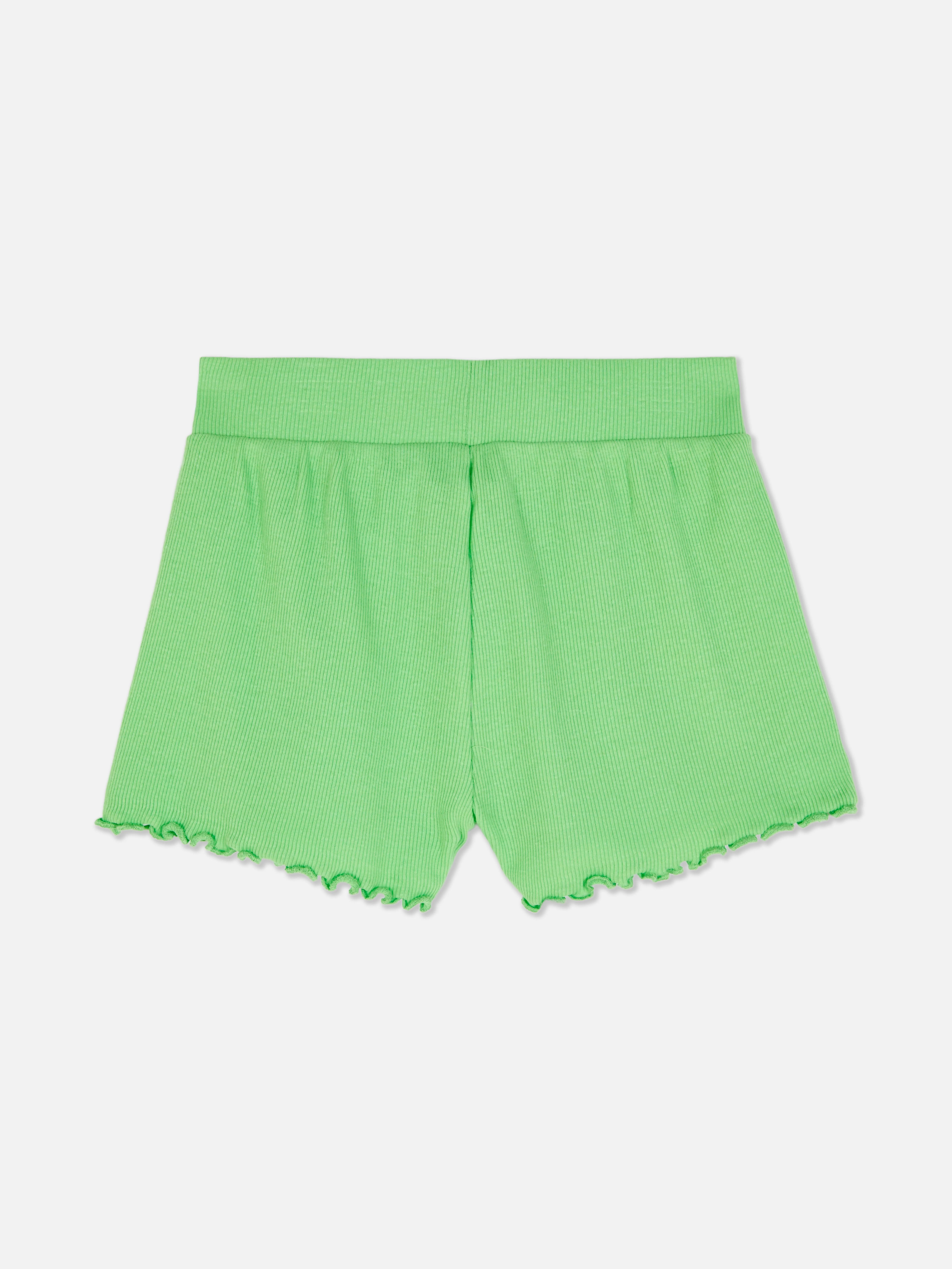 Pantalones cortos acanalados con ribete ondulado