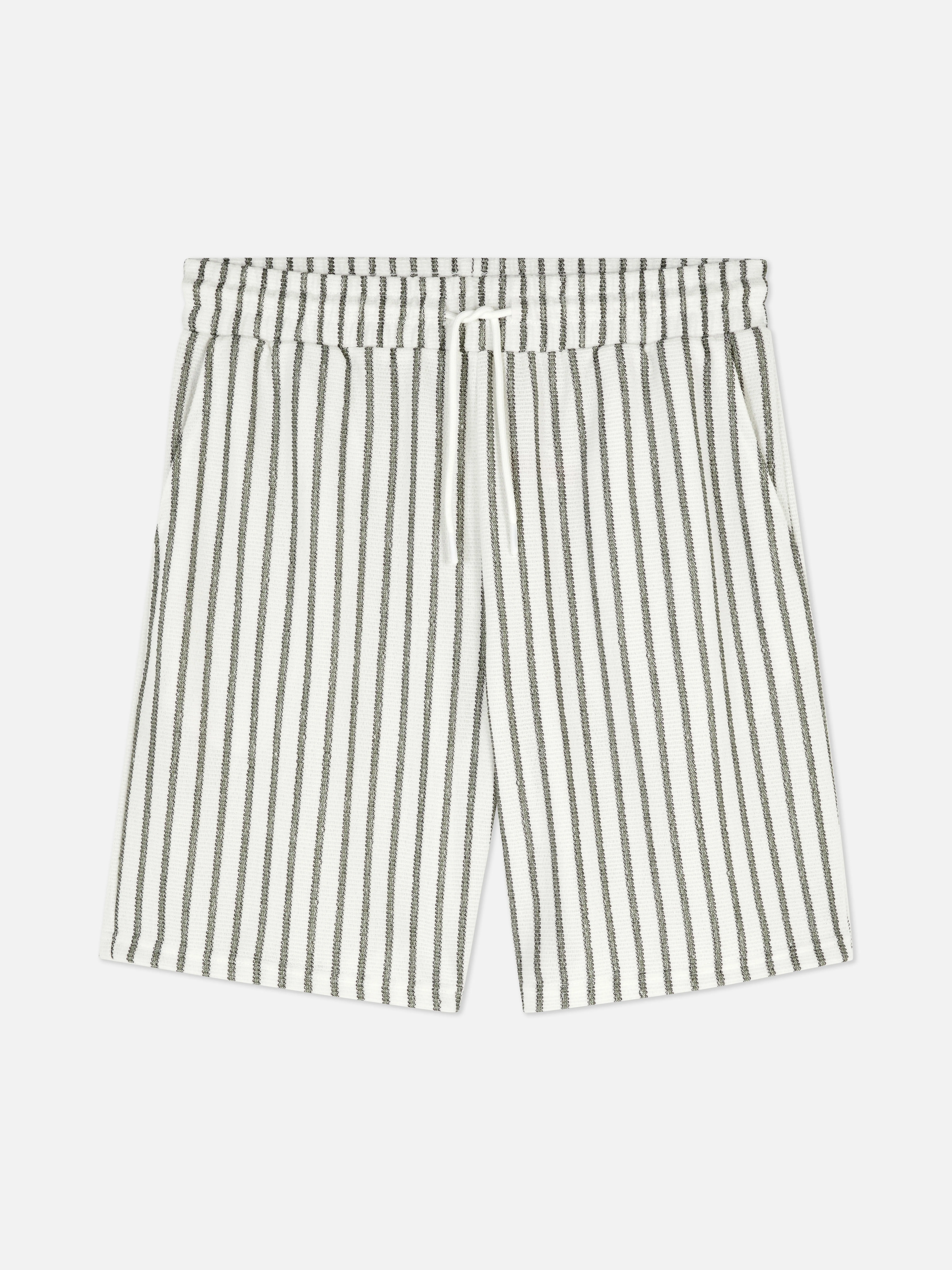 Pantalones cortos de pijama a rayas con textura