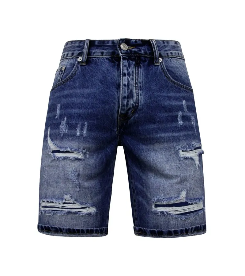 PANTALONES CORTOS SLIM FIT HOMBRES  DENIM SHORT  AZUL
