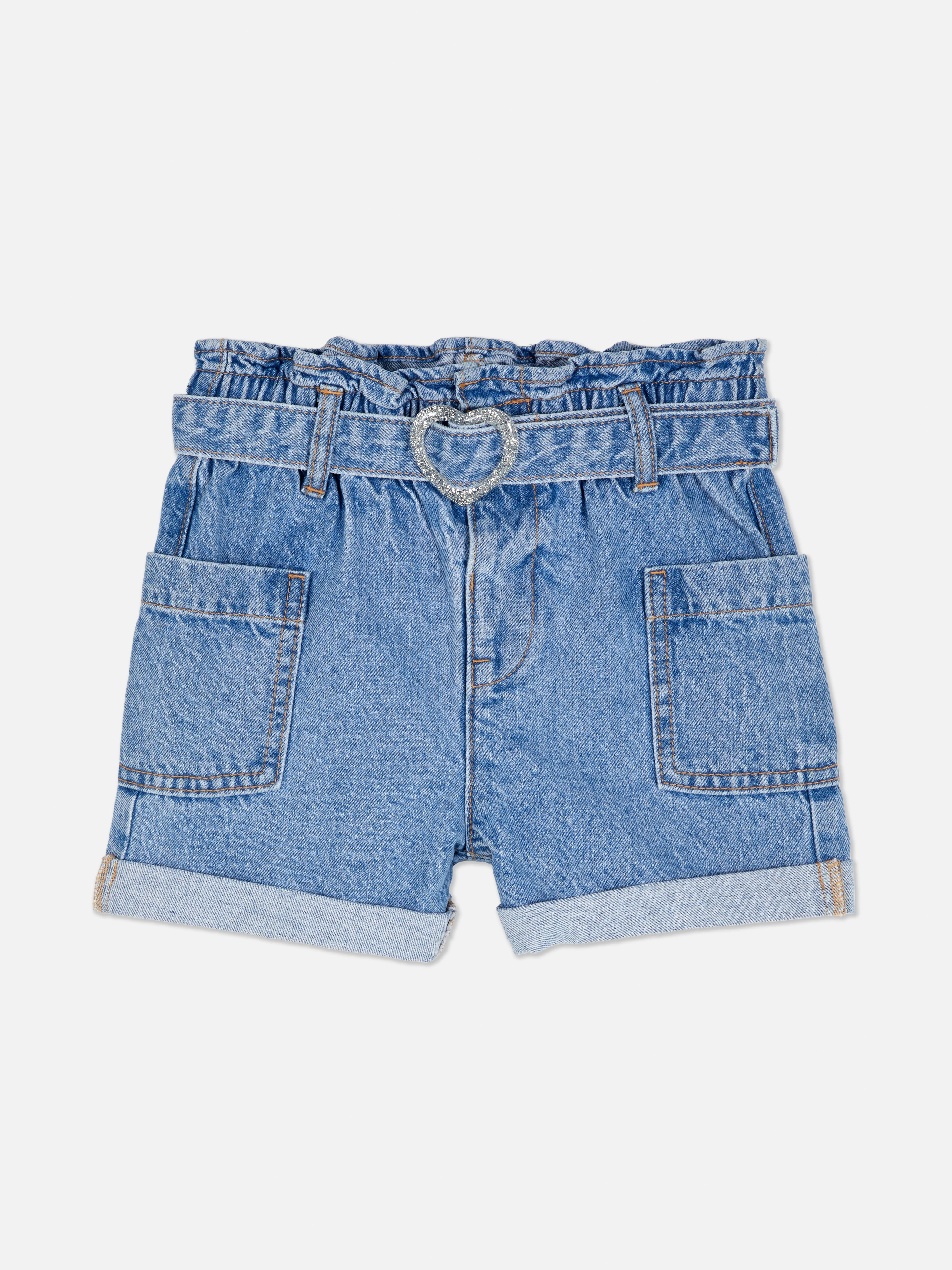 Pantalones cortos vaqueros con cinturón para atar