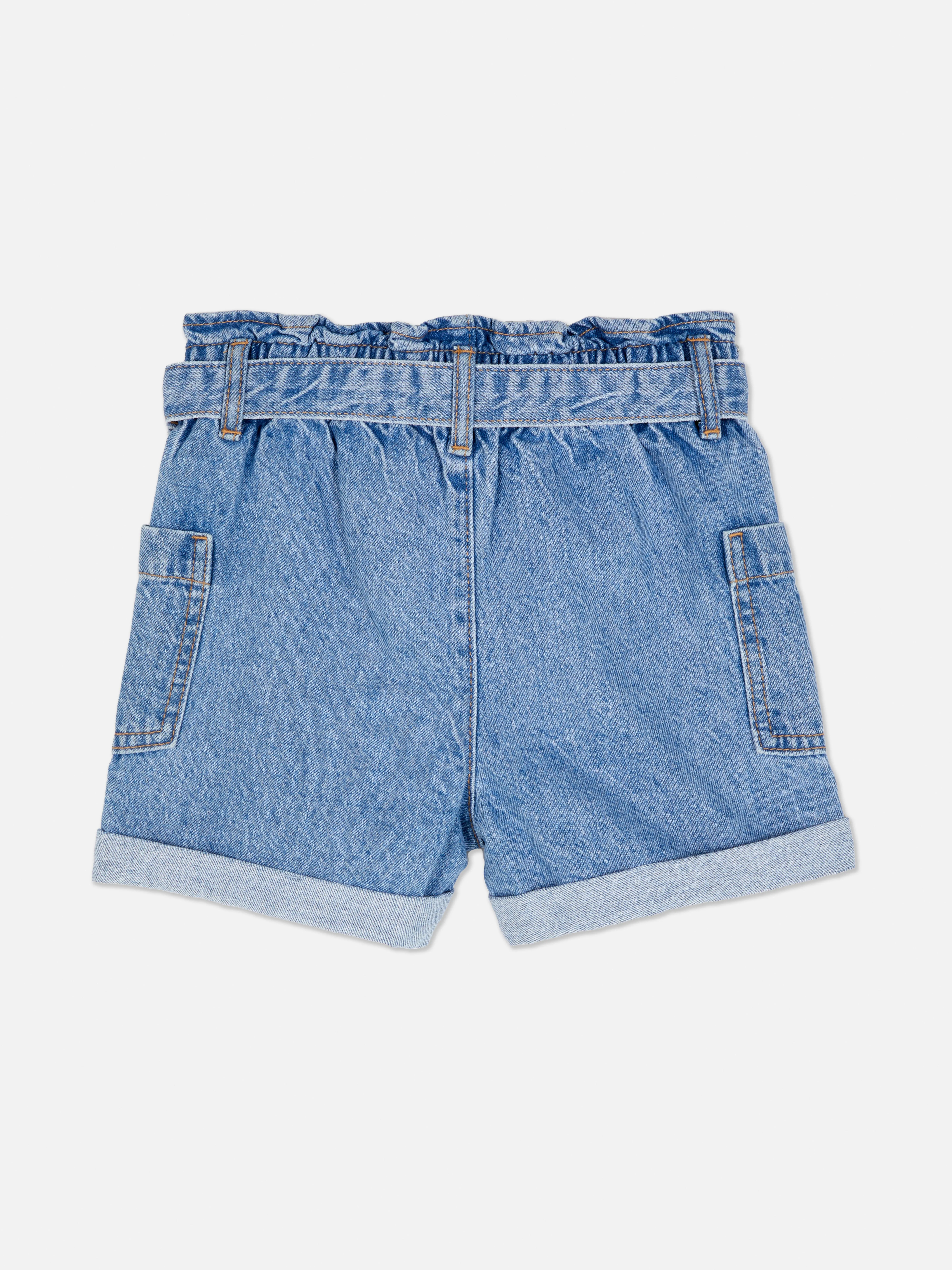 Pantalones cortos vaqueros con cinturón para atar