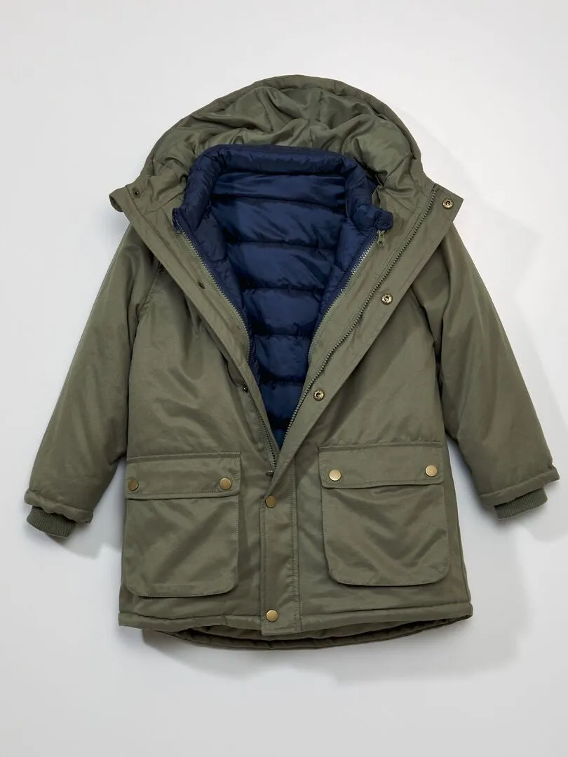 PARKA + ANORAK 3 EN 1  KAKI