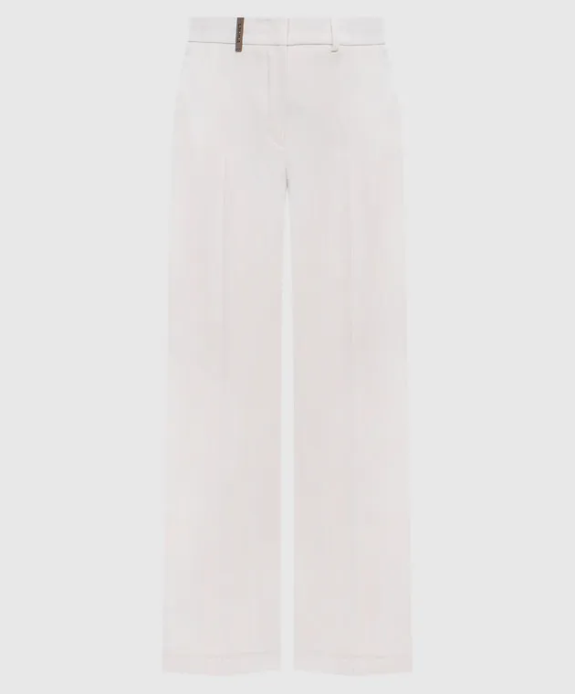 Peserico Beige pants with a brand patch
