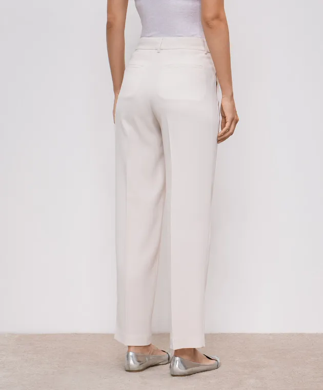 Peserico Beige pants with a brand patch