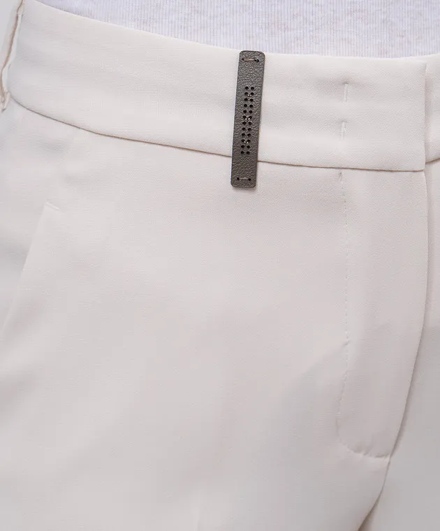 Peserico Beige pants with a brand patch