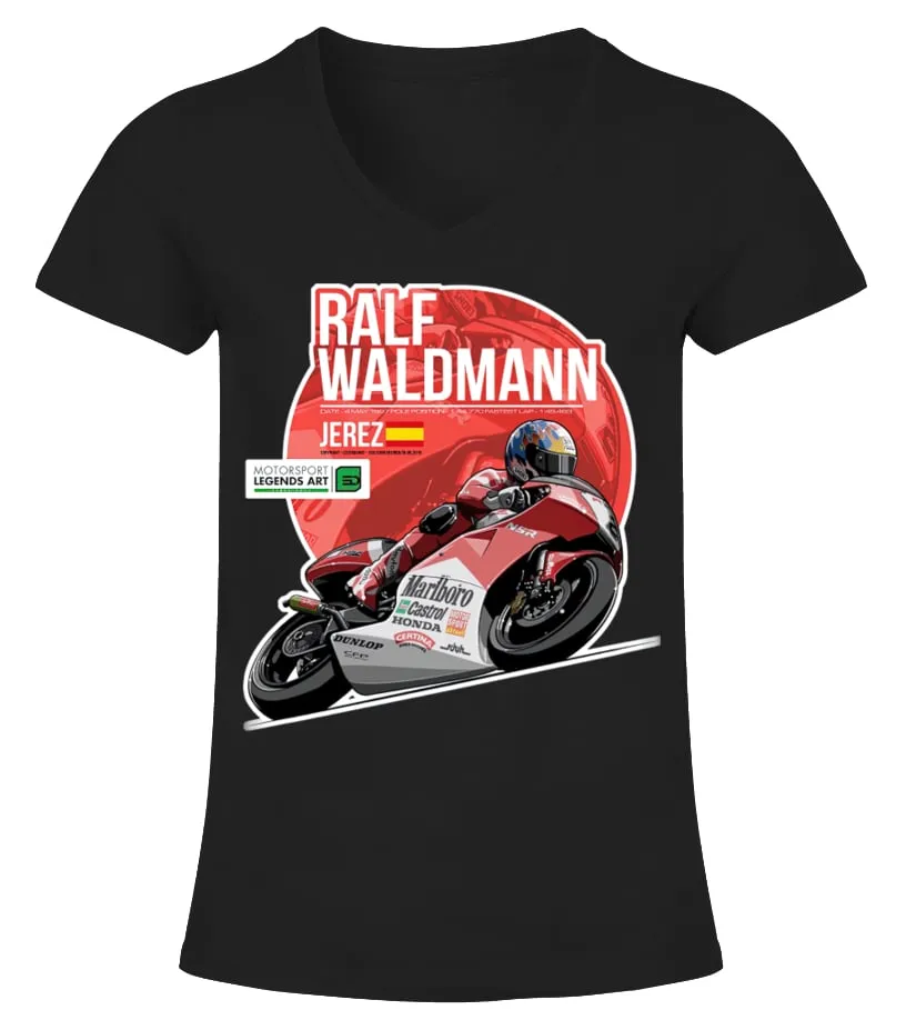 RD80061BK.RALF WALDMANN  1997 JEREZ TSHIRT CAMISETA CUELLO PICO MUJER