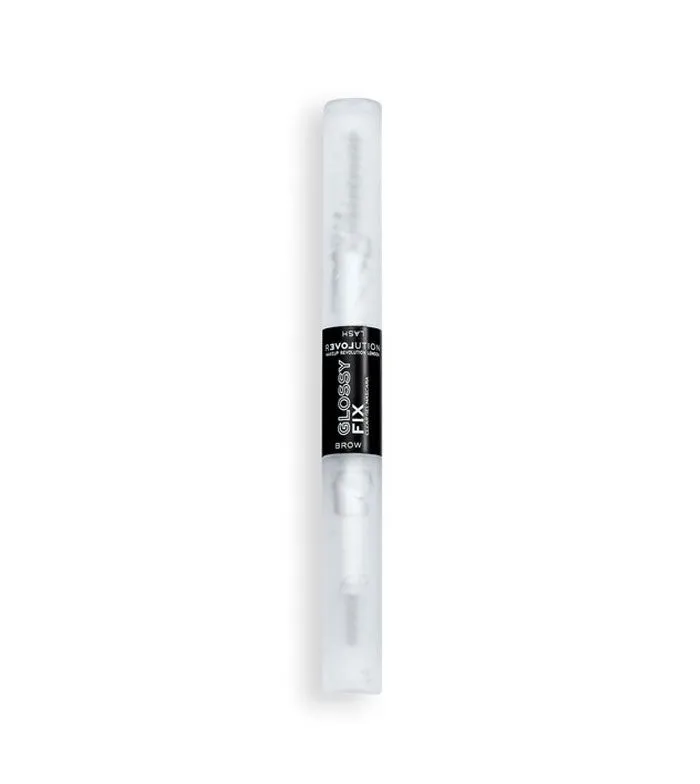 REVOLUTION RELOVE  GEL PARA CEJAS Y MáSCARA DE PESTAAS GLOSSY FIX  TRANSPARENTE