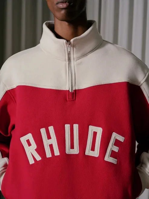 RHUDE CONTRAST QUARTERZIP VARSITY