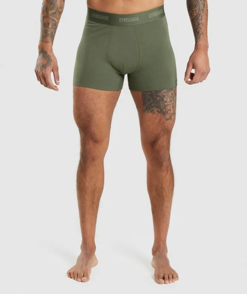 ROPA INTERIOR GYMSHARK BOXERS 2PK CORE OLIVE/NAVY | 375240CBN