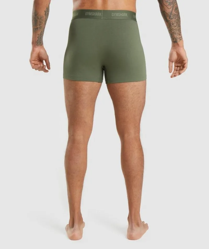 ROPA INTERIOR GYMSHARK BOXERS 2PK CORE OLIVE/NAVY | 375240CBN