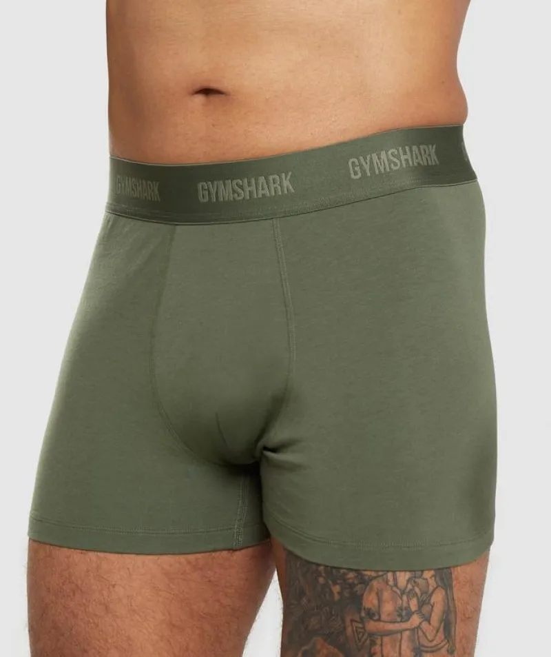 ROPA INTERIOR GYMSHARK BOXERS 2PK CORE OLIVE/NAVY | 375240CBN