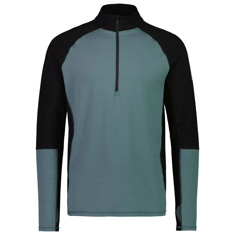 Ropa interior técnica Mons Royale Europe M's Olympus Half Zip Burnt Sage Black