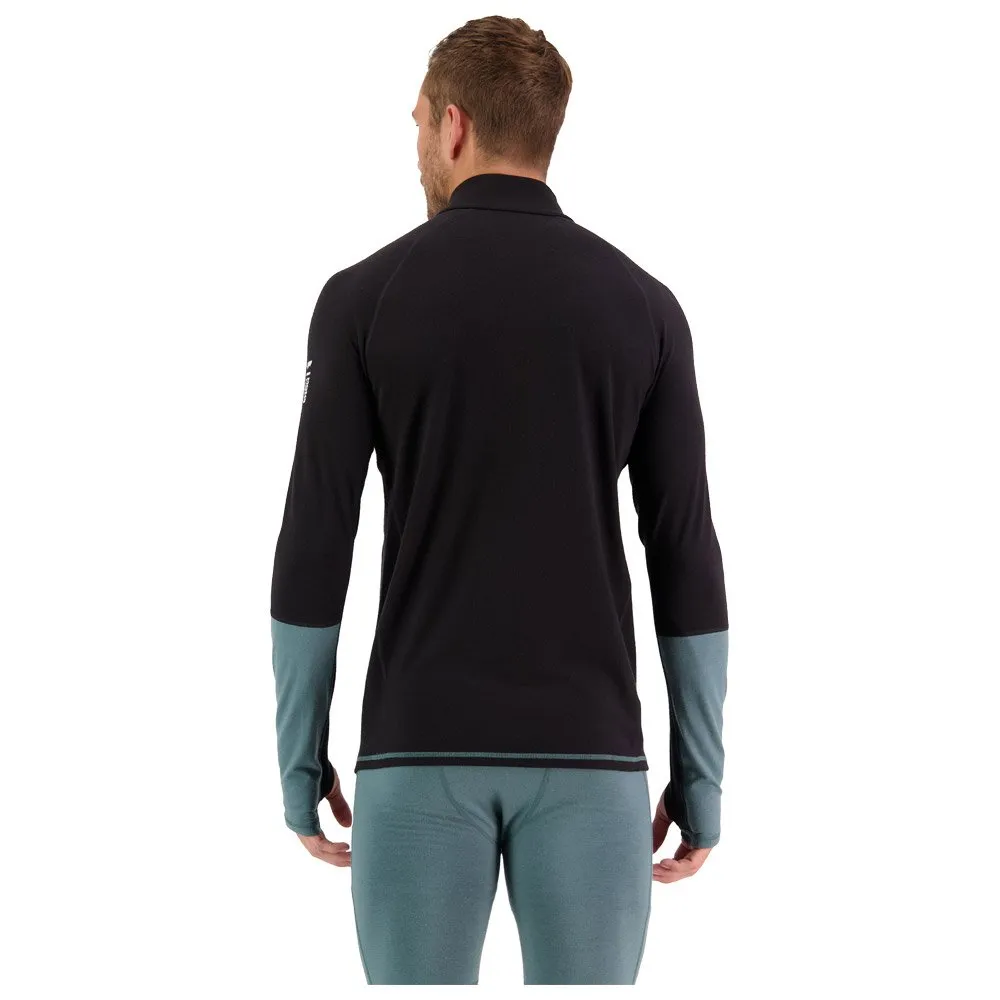 Ropa interior técnica Mons Royale Europe M's Olympus Half Zip Burnt Sage Black