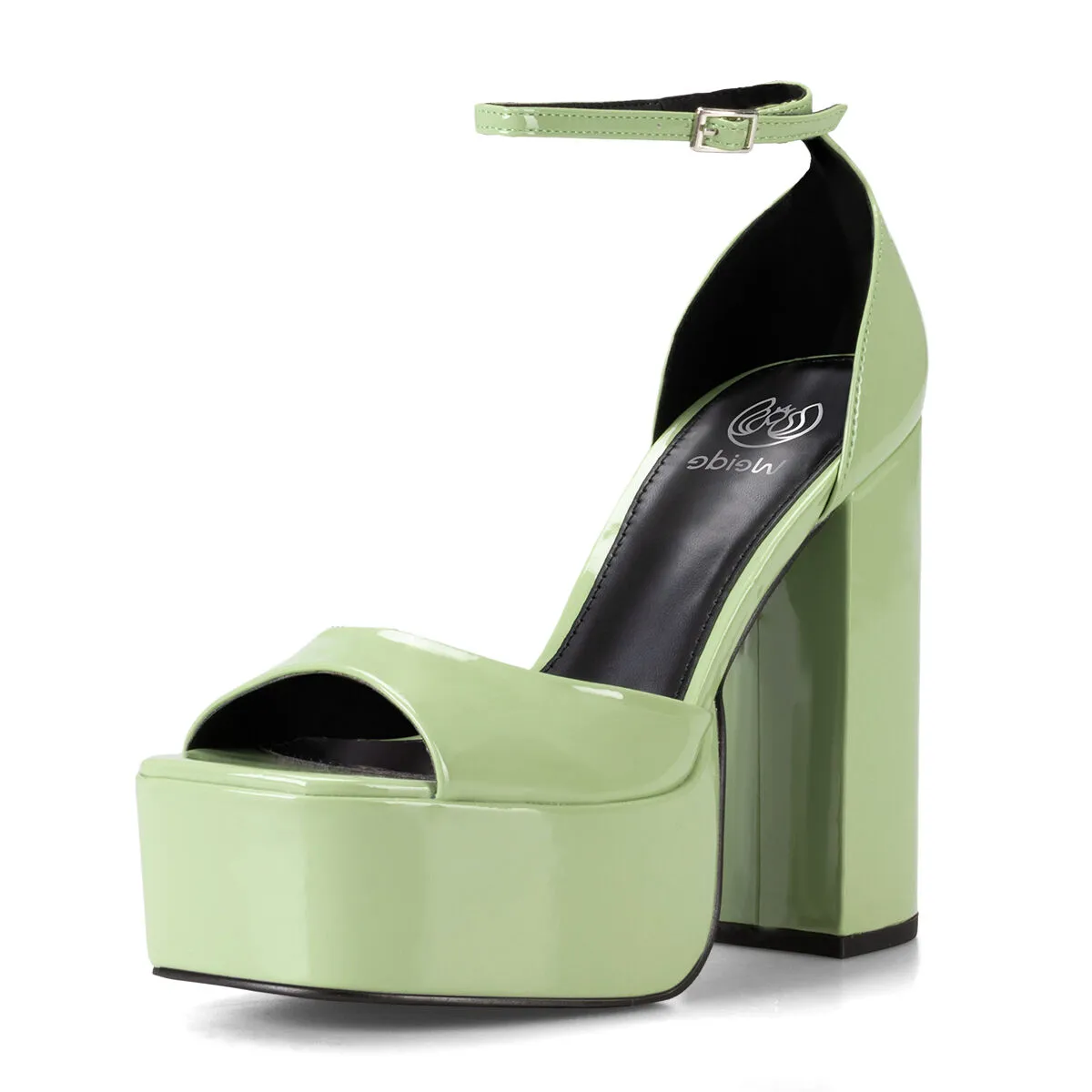 Sandalia Plataforma Verde Casual Ghe18 Weide