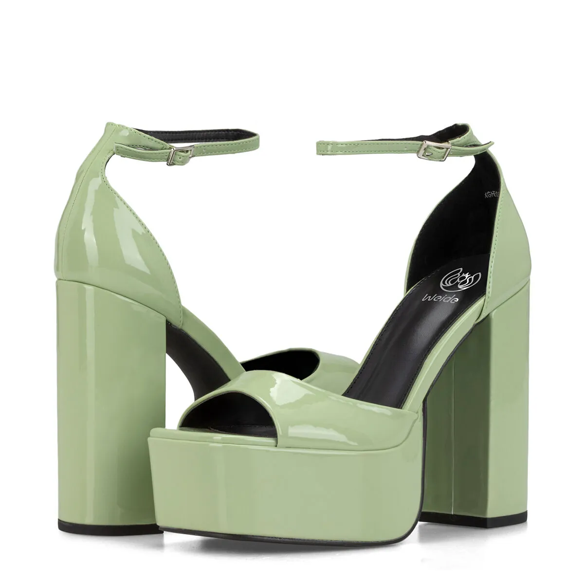Sandalia Plataforma Verde Casual Ghe18 Weide