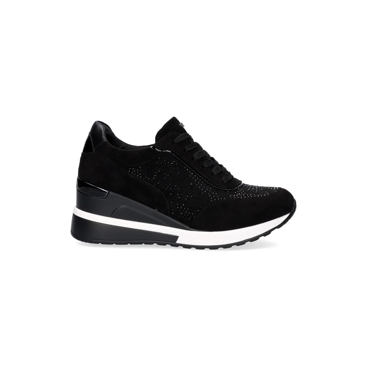 SNEAKER PLATAFORMA EX25 EN BLACK CON BRILLANTES
