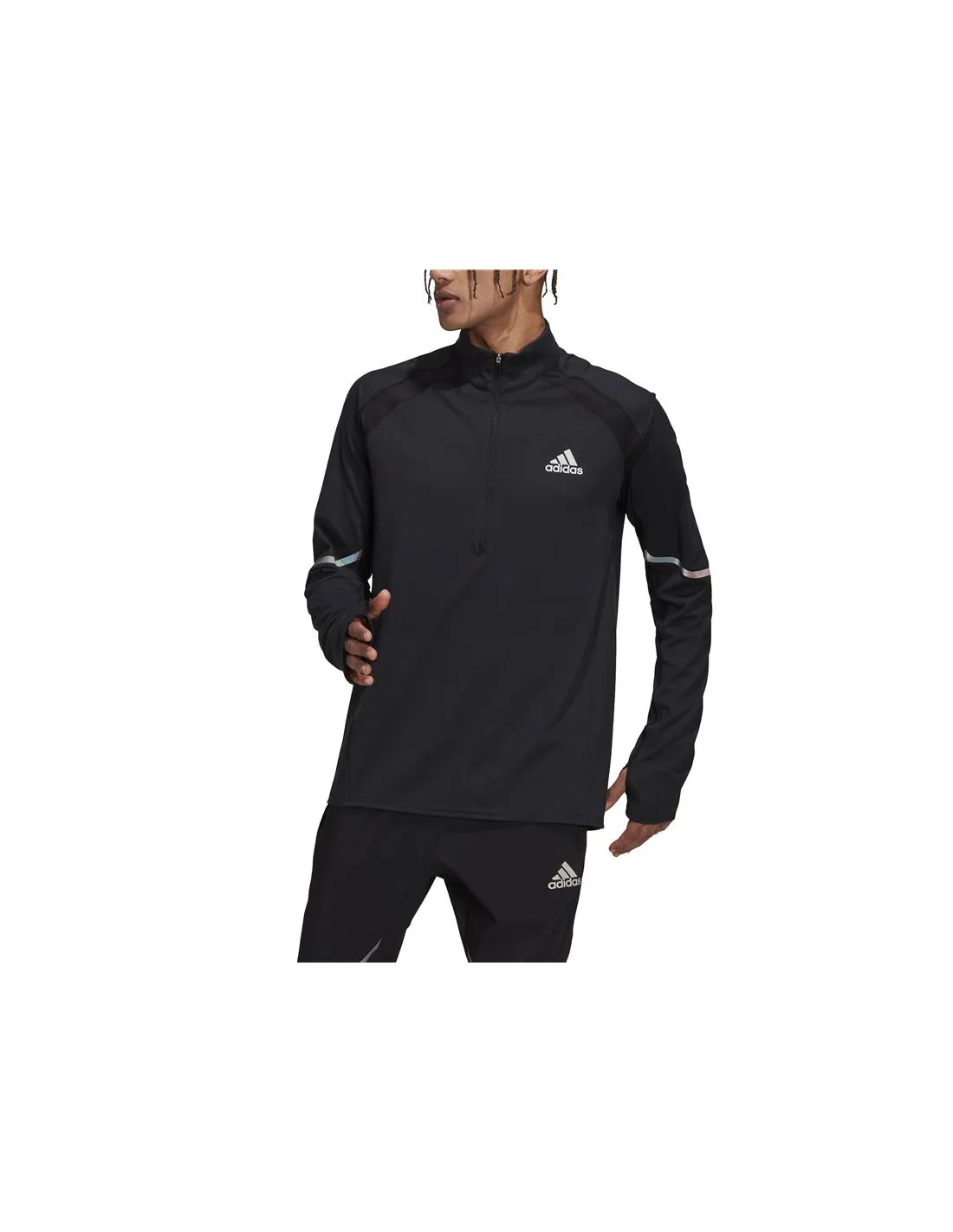 Sudadera adidas Fast 1/2 Zip Hombre BK