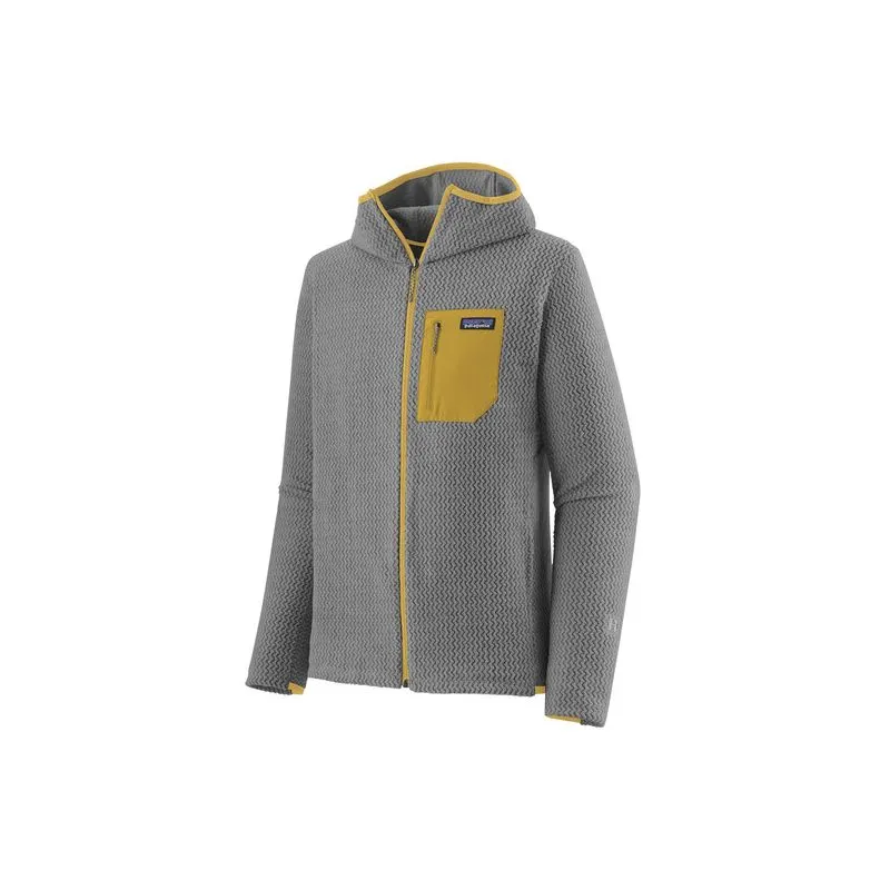 Sudadera con capucha y cremallera completa PATAGONIA R1 Air para hombre (Gris salado)